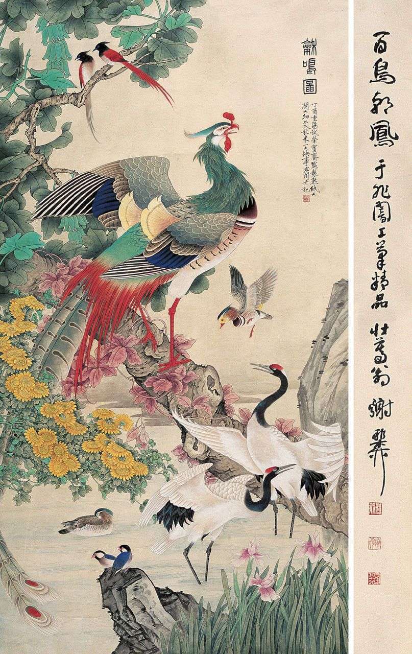 中国著名工笔画大师于非暗精品花鸟,山水画作品赏析
