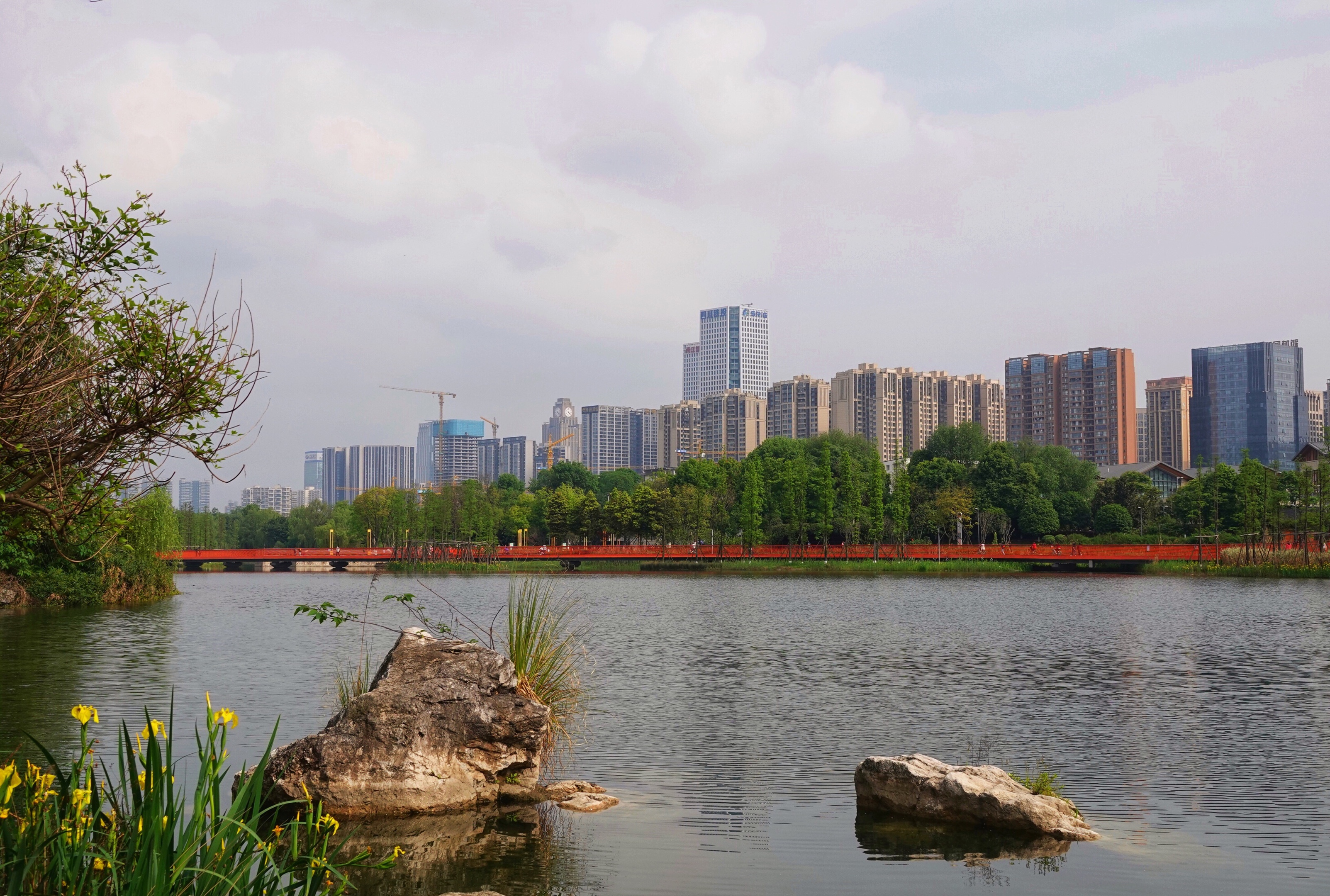 锦城湖,位于成都城南剑南大道,是一处充满魅力的生态湖泊.