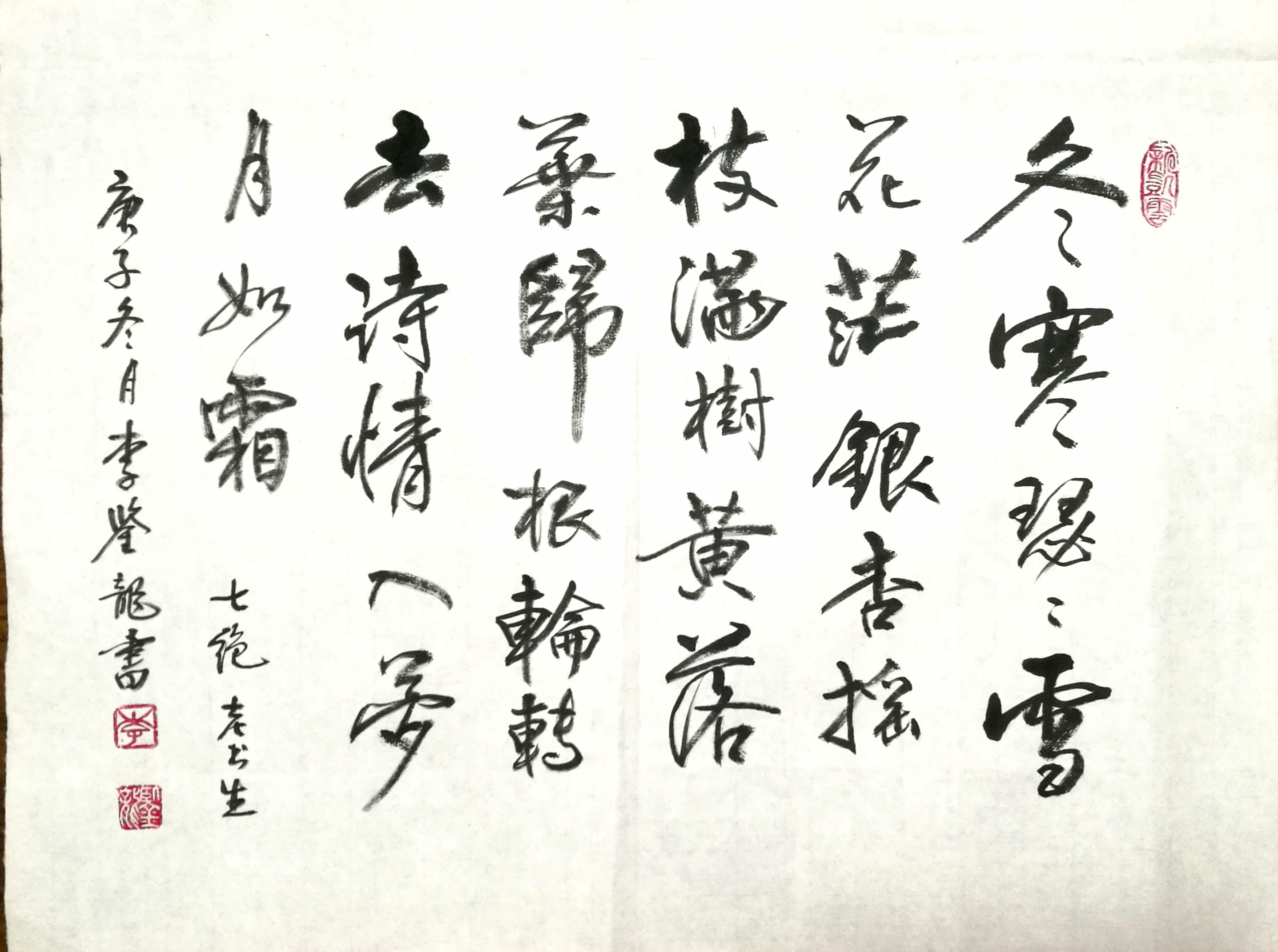 摄:兰馨木紫(上海古猗园的银杏                     照片) 书法