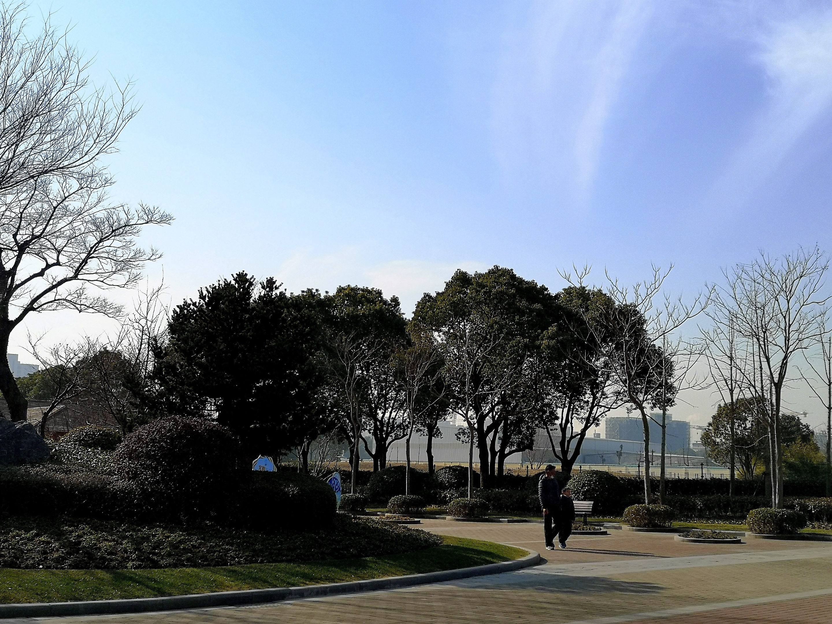 假日期间乘坐地铁8号线来到了位于闵行区浦江镇的陈行公园.