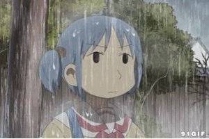 淋雨的小女孩图片来源网络