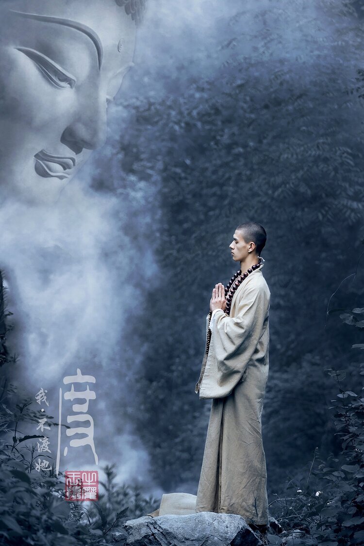 菩提我问我佛啊为何渡我不渡她呢为何啊我前几世种下不断的是牵挂小僧