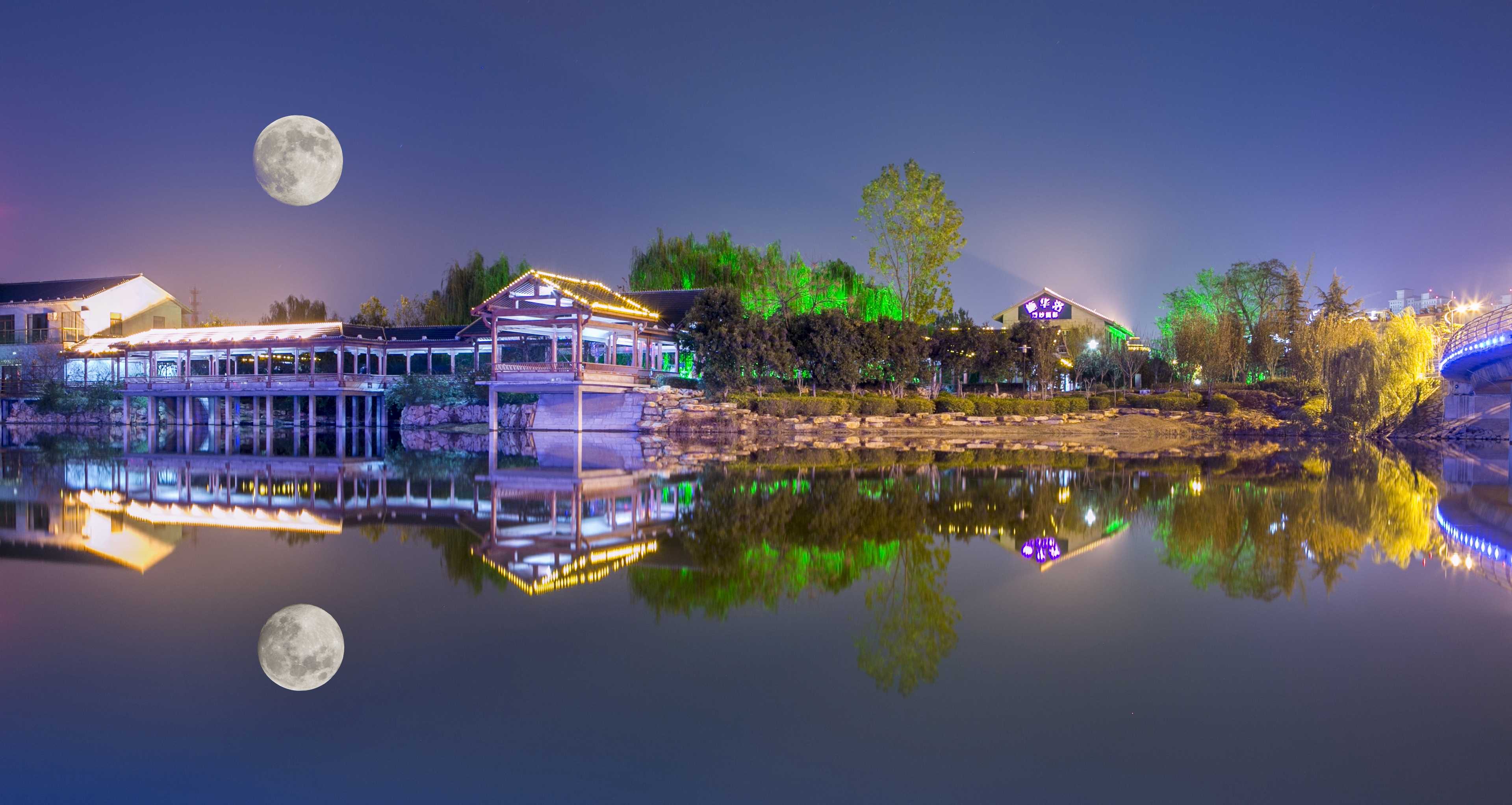 菏泽牡丹区夜景图片