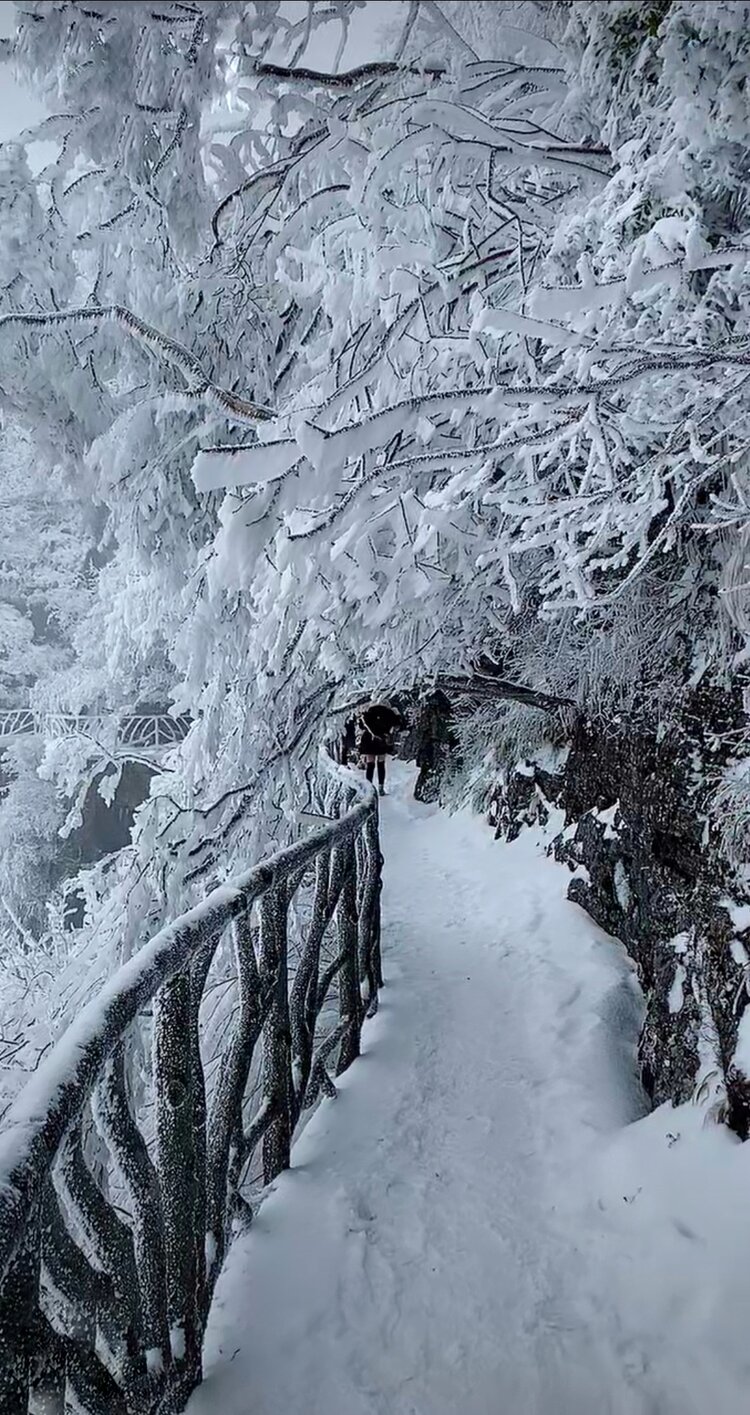 张家界天门山雪景摄影简美诵读简美