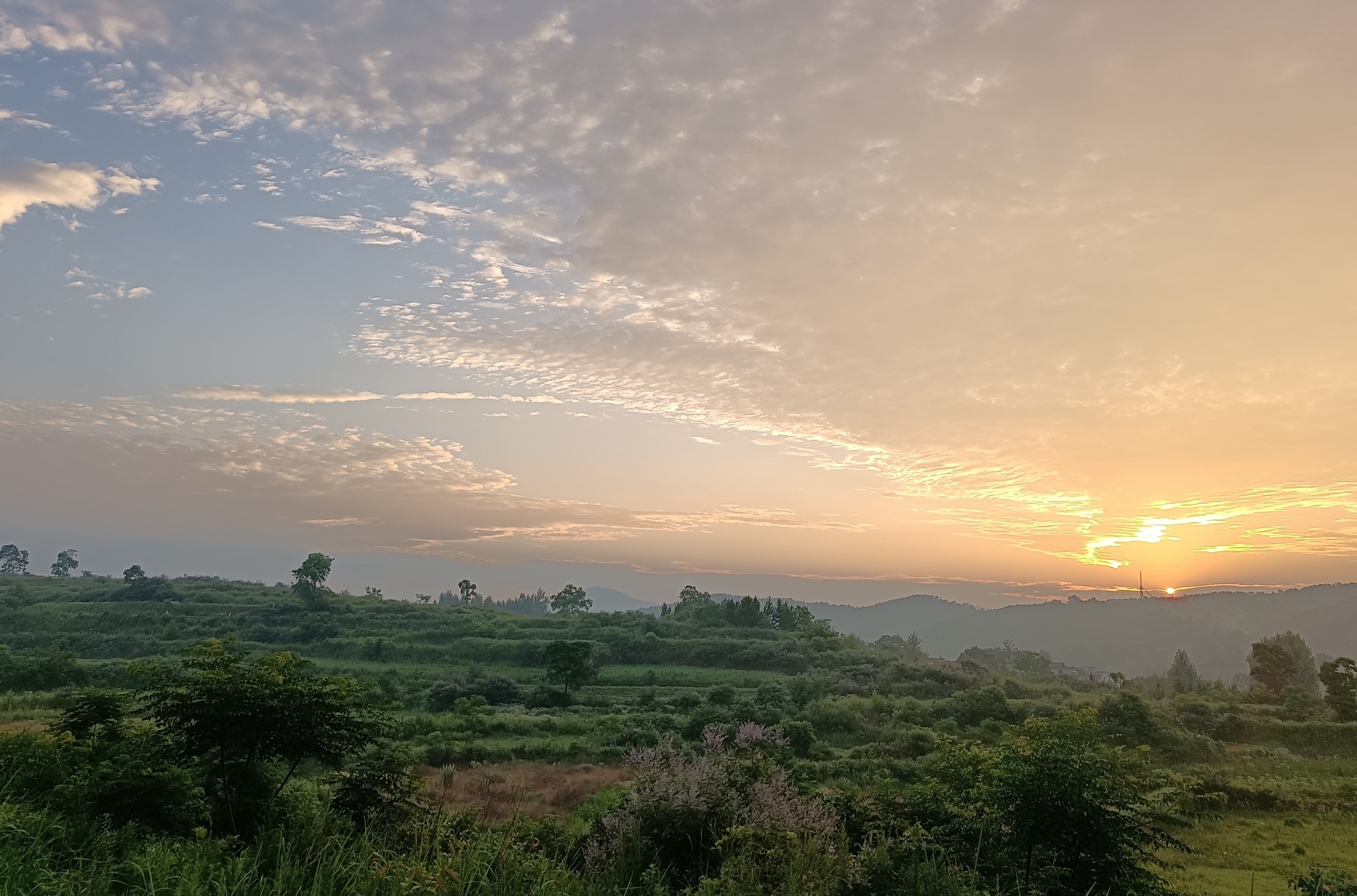 夕阳晚霞 乡村图片