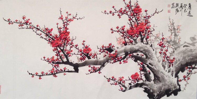 首发红梅傲雪回文诗